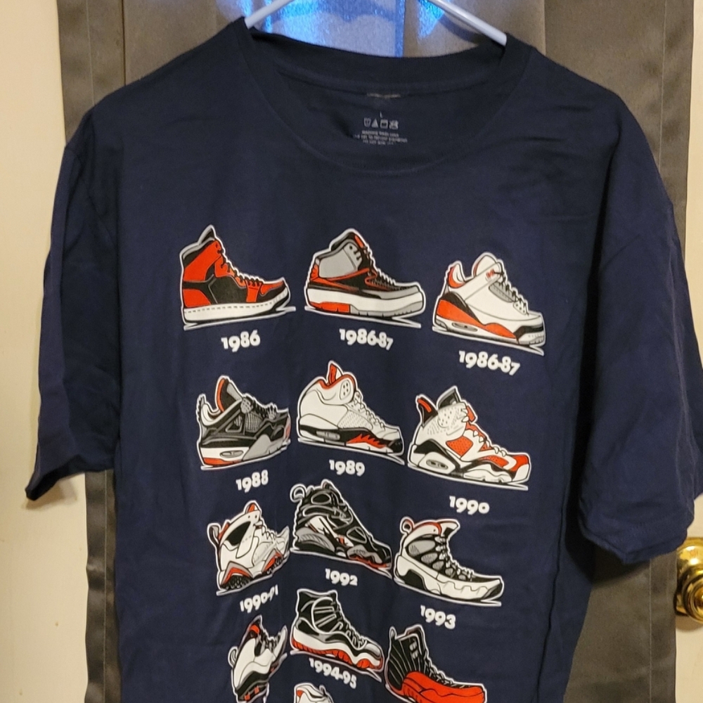 Navy Graphic T-Shirt with  Jordan Sneaker Designs